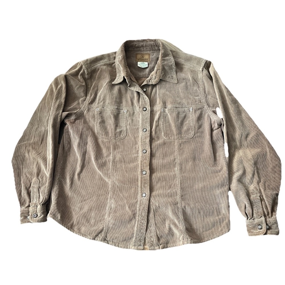 St. John's Bay Vintage Corduroy Button-up Shirt Jacket Women’s Brown Y2K